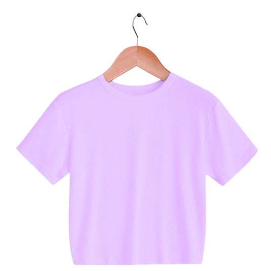 WE - Lavender Crew Short Sleeve Crop T shirt Women Girls